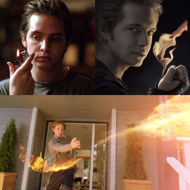 Image montrant le héros nommé Pyro dans le film x-men (marvel) faisant de la pyrokinésie avec la flamme de son briquet, projetant du feu devant lui le bras tendu.