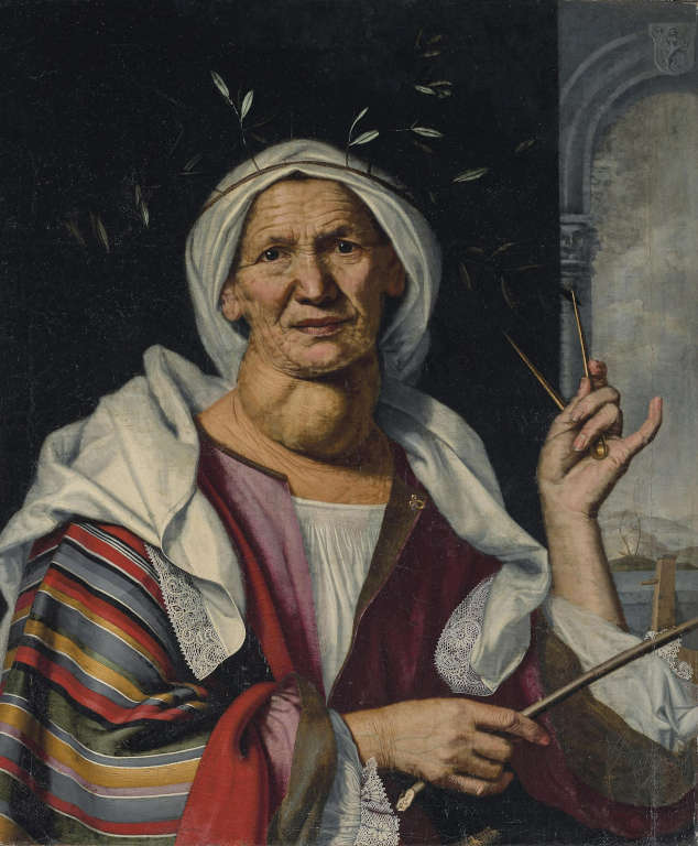 Sourcier tenant sa baguette de radiesthésie, peinture de Pietro Bellotti